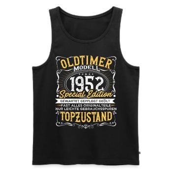 Oldtimer Geburtstag 1952 Spruch Lustig - Männer Premium Bio Tank Top - Schwarz - Vorne - Michal (187cm)