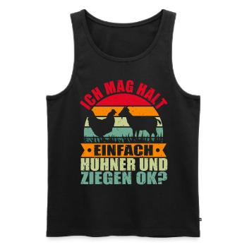 Lustiges Hühner Hühnerstall und Ziegen Bauernhof - Männer Premium Bio Tank Top - Schwarz - Vorne - Michal (187cm)