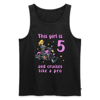 Birthday Shirt Motorcycle - 5 Birthday Girl - Men's Premium Organic Tank Top - black - Front - Michal (187cm)