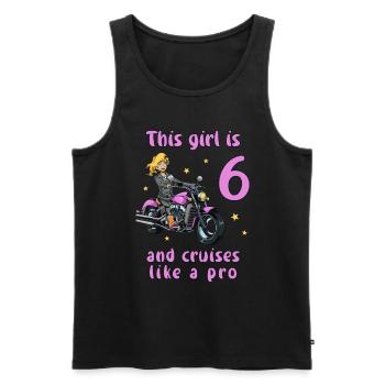 Birthday Shirt Motorcycle - 6 Birthday Girl - Men's Premium Organic Tank Top - black - Front - Michal (187cm)