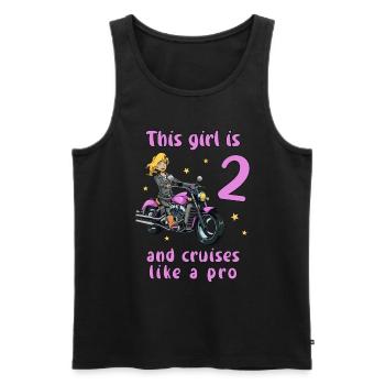 Birthday Shirt Motorcycle - 2 Birthday Girls - Men's Premium Organic Tank Top - black - Front - Michal (187cm)