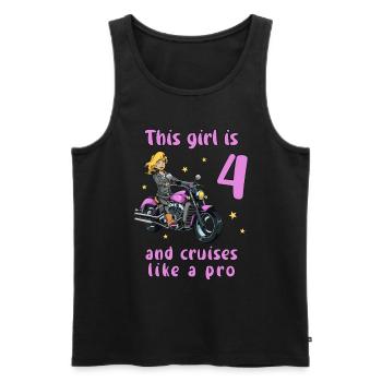 Birthday Shirt Motorcycle - 4 Birthday Girl - Men's Premium Organic Tank Top - black - Front - Michal (187cm)