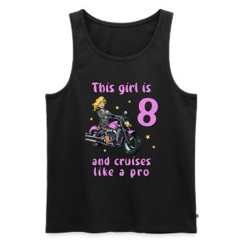 Chemise d’anniversaire Moto - 8 Birthday Girl - Débardeur bio Premium Homme - noir - Devant - Michal (187cm)