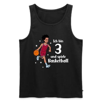 Junge spielt Basketball - Ich bin 3 Jahre - Männer Premium Bio Tank Top - Schwarz - Vorne - AI Model Male 178 light (178cm)