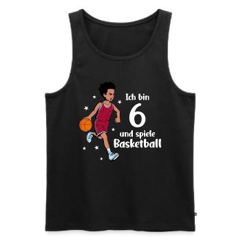Junge spielt Basketball - Ich bin 6 Jahre - Männer Premium Bio Tank Top - Schwarz - Vorne - Michal (187cm)