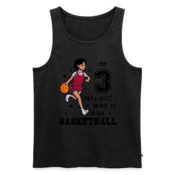 Girl plays basketball - I'm 3 - Men's Premium Organic Tank Top - black - Front - AI Model Male 178 light (178cm)