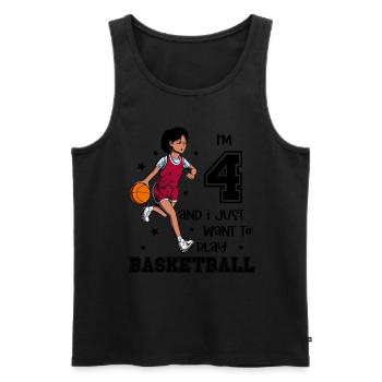Girl plays basketball - I'm 4 - Men's Premium Organic Tank Top - black - Front - AI Model Male 178 light (178cm)