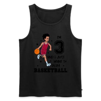 Boy plays basketball - I'm 3 - Men's Premium Organic Tank Top - black - Front - AI Model Male 178 light (178cm)