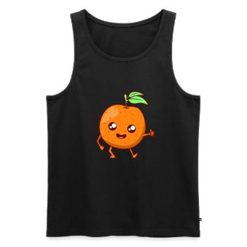 Kawaii Comic Orange - Männer Premium Bio Tank Top - Schwarz - Vorne - AI Model Male 178 light (178cm)
