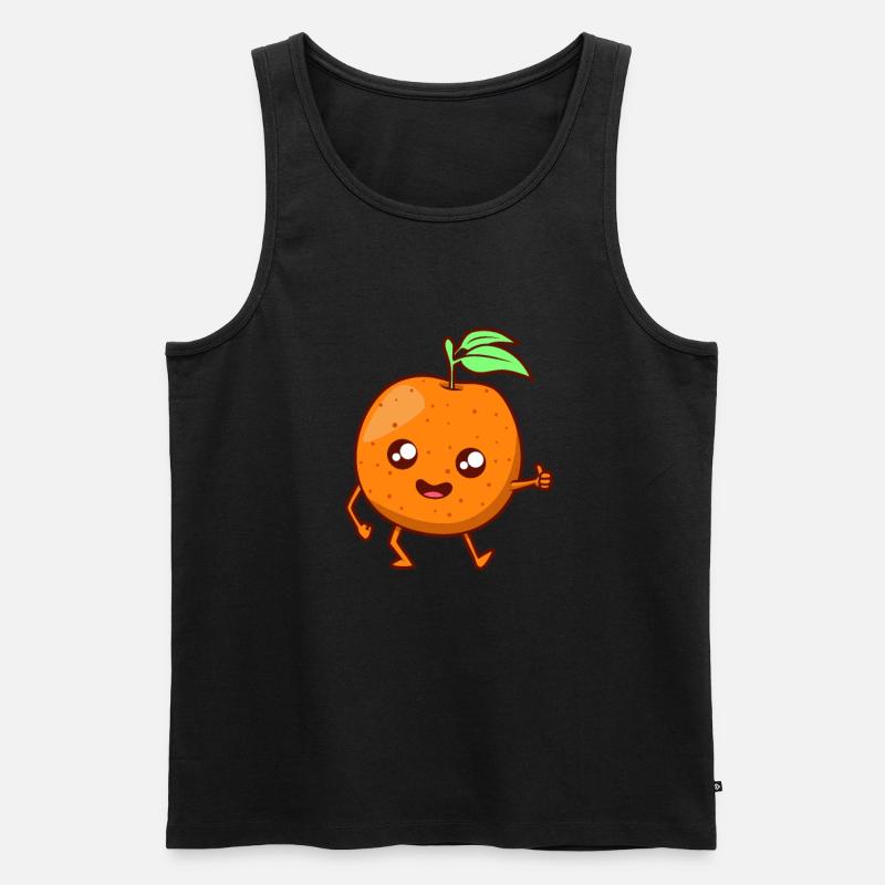 Kawaii Comic Orange - Männer Premium Bio Tank Top - Schwarz