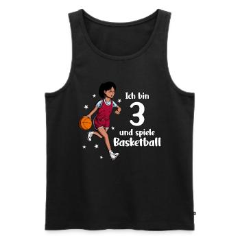 Mädchen spielt Basketball - Ich bin 3 Jahre - Männer Premium Bio Tank Top - Schwarz - Vorne - AI Model Male 178 light (178cm)