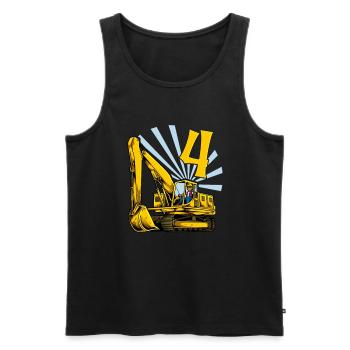 Ich bin 4 - Bagger Geburtstag 4 Jahre - Männer Premium Bio Tank Top - Schwarz - Vorne - AI Model Male 178 light (178cm)