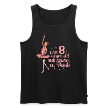 I am 8 years old and always en pointe - Ballerina - Männer Premium Bio Tank Top - Schwarz - Vorne - AI Model Male 178 light (178cm)
