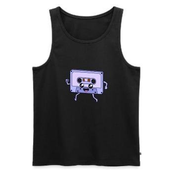 Never forget - Retro Kawaii Kassette - Männer Premium Bio Tank Top - Schwarz - Vorne - AI Model Male 178 light (178cm)