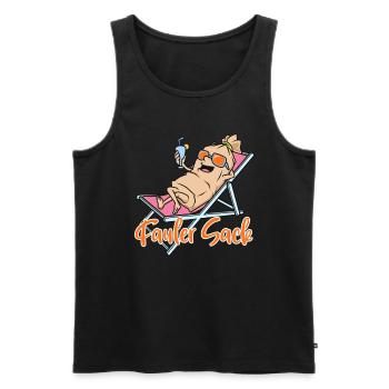 Fauler Sack - Männer Premium Bio Tank Top - Schwarz - Vorne - Michal (187cm)