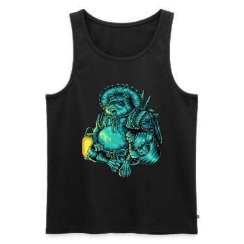 Japanische Yokai Figur Tanuki - Männer Premium Bio Tank Top - Schwarz - Vorne - AI Model Male 178 light (178cm)
