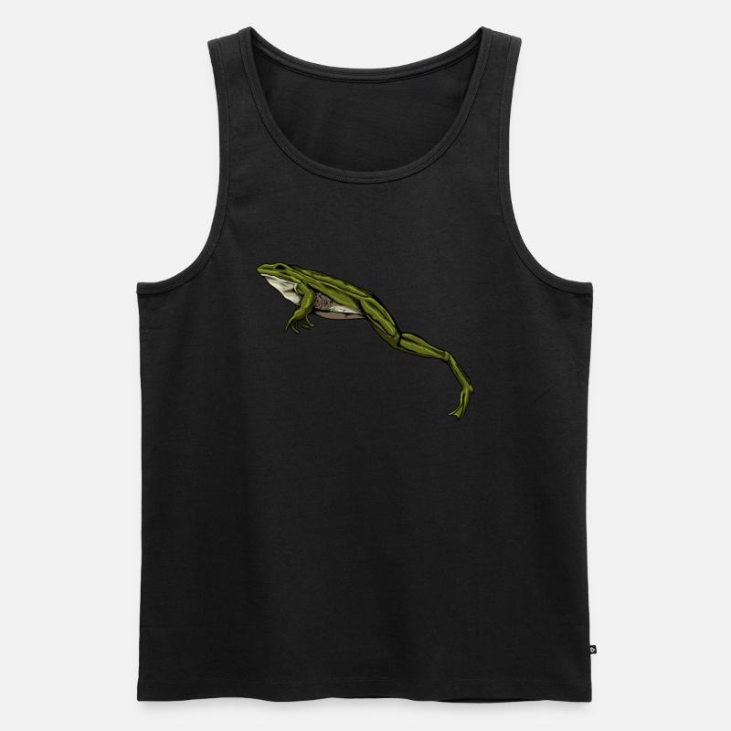 Frosch springt - Frösche - Männer Premium Bio Tank Top - Schwarz