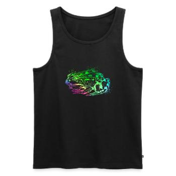 Colorful drawing of a frog - Men's Premium Organic Tank Top - black - Front - AI Model Male 178 light (178cm)