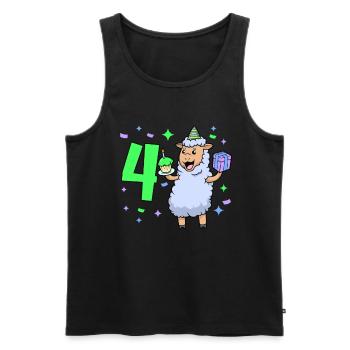 With sheep - girl birthday 4 years - Men's Premium Organic Tank Top - black - Front - Michal (187cm)