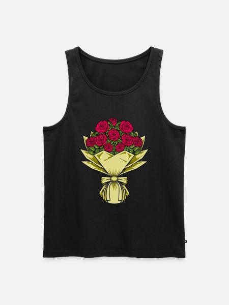 Red Roses - Bouquet - Men's Premium Organic Tank Top - black