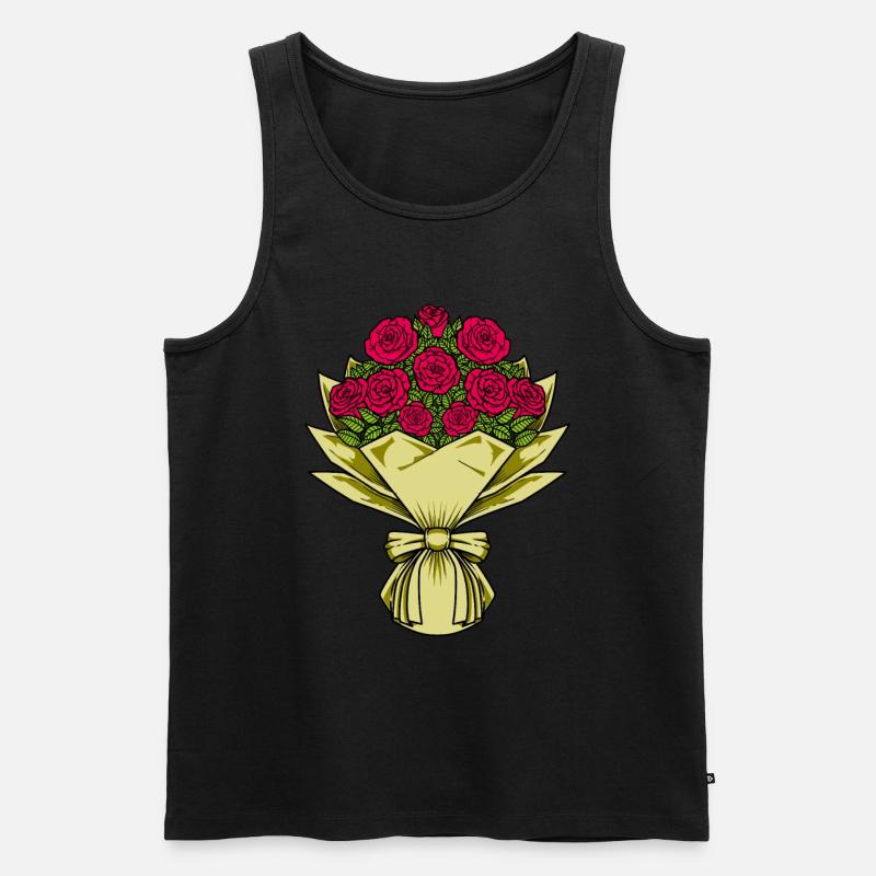 Rote Rosen - Blumenstrauß - Männer Premium Bio Tank Top - Schwarz