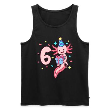 Mit Axolotl - Mädchen Geburtstag 6 Jahre - Männer Premium Bio Tank Top - Schwarz - Vorne - Michal (187cm)
