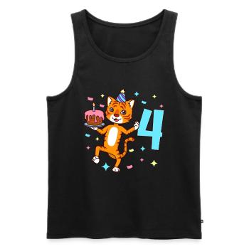 With Tiger - Boy's birthday 4 years - Men's Premium Organic Tank Top - black - Front - Michal (187cm)