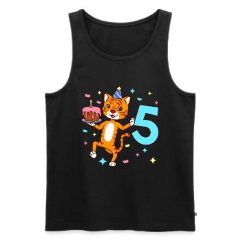 Mit Tiger - Jungen Geburtstag 5 Jahre - Männer Premium Bio Tank Top - Schwarz - Vorne - Michal (187cm)