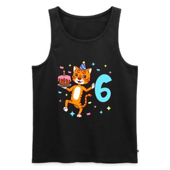 Mit Tiger - Jungen Geburtstag 6 Jahre - Männer Premium Bio Tank Top - Schwarz - Vorne - Michal (187cm)