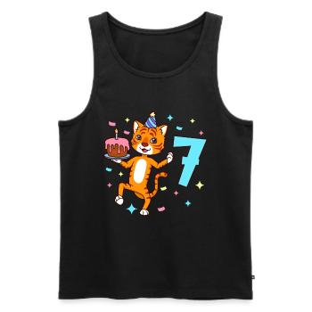 Mit Tiger - Jungen Geburtstag 7 Jahre - Männer Premium Bio Tank Top - Schwarz - Vorne - Michal (187cm)