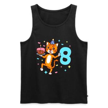 Mit Tiger - Jungen Geburtstag 8 Jahre - Männer Premium Bio Tank Top - Schwarz - Vorne - Michal (187cm)