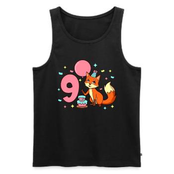 Mit Fuchs - Mädchen Geburtstag 9 Jahre - Männer Premium Bio Tank Top - Schwarz - Vorne - Michal (187cm)