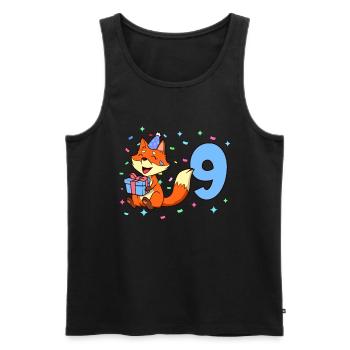 Mit Fuchs - Jungen Geburtstag 9 Jahre - Männer Premium Bio Tank Top - Schwarz - Vorne - Michal (187cm)