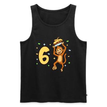 Mit Affe - Kinder Geburtstag 6 Jahre - Männer Premium Bio Tank Top - Schwarz - Vorne - Michal (187cm)