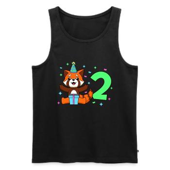 Mit Roter Panda - Kinder Geburtstag 2 Jahre - Männer Premium Bio Tank Top - Schwarz - Vorne - AI Model Male 178 light (178cm)