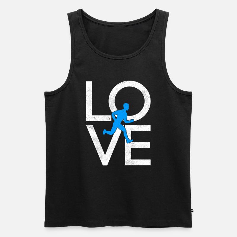 Joggen - Männer Premium Bio Tank Top - Schwarz