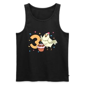With chicken - children's birthday 3 years - Men's Premium Organic Tank Top - black - Front - Michal (187cm)