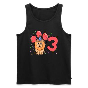 With lion - children's birthday 3 years - Men's Premium Organic Tank Top - black - Front - AI Model Male 178 light (178cm)