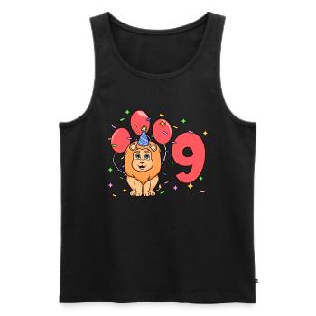 Mit Löwe - Kinder Geburtstag 9 Jahre - Männer Premium Bio Tank Top - Schwarz - Vorne - Michal (187cm)