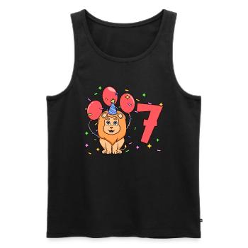 With lion - children's birthday 7 years - Men's Premium Organic Tank Top - black - Front - Michal (187cm)