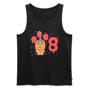 With lion - children's birthday 8 years - Men's Premium Organic Tank Top - black - Front - Michal (187cm)