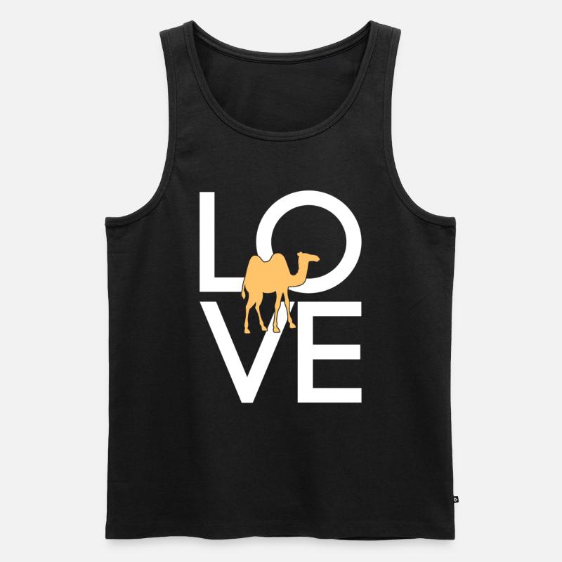 Kamel - Männer Premium Bio Tank Top - Schwarz