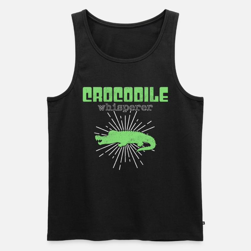 Krokodil Flüsterer - Männer Premium Bio Tank Top - Schwarz