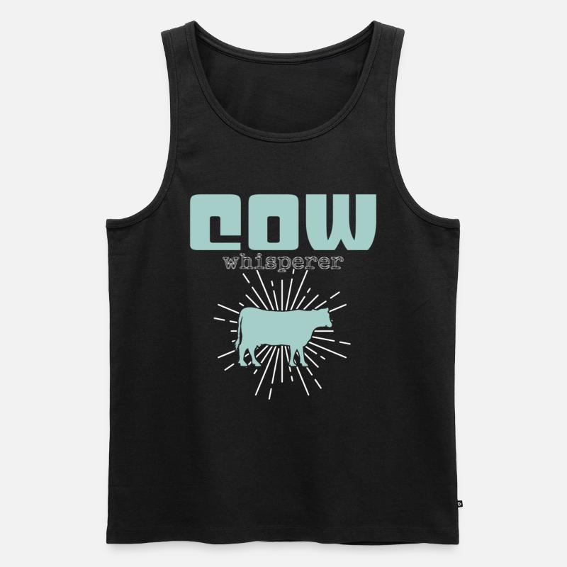 Kühe Flüsterer - Männer Premium Bio Tank Top - Schwarz