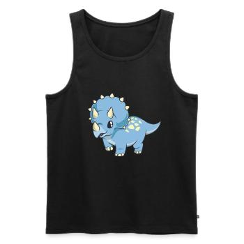 Kawaii Triceratops - Männer Premium Bio Tank Top - Schwarz - Vorne - Michal (187cm)