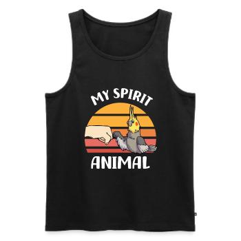 Cockatiel - Men's Premium Organic Tank Top - black - Front - Michal (187cm)