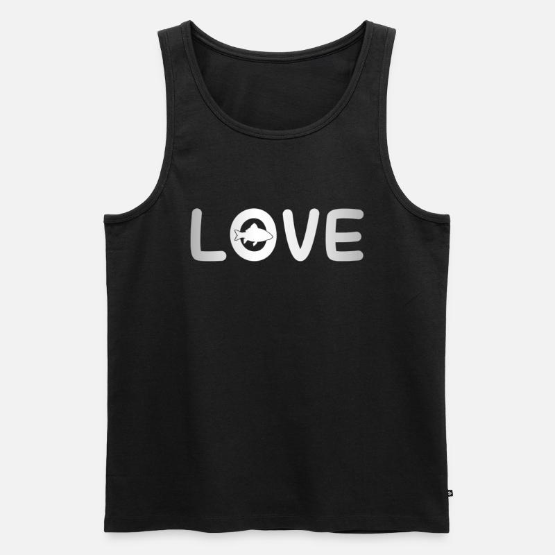 Fisch Liebe - Männer Premium Bio Tank Top - Schwarz