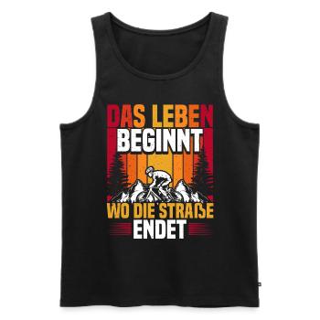 Downhill Cooles Mountainbike MTB Geschenk - Männer Premium Bio Tank Top - Schwarz - Vorne - Michal (187cm)