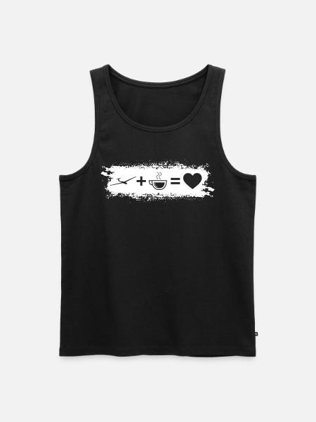 Grunge Rectangle - Heart - Coffee - Glider - - Men's Premium Organic Tank Top - black