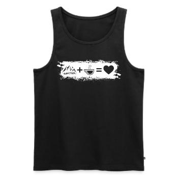 Grunge Rectangle - Heart - Coffee - Mountain - - Men's Premium Organic Tank Top - black - Front - Michal (187cm)